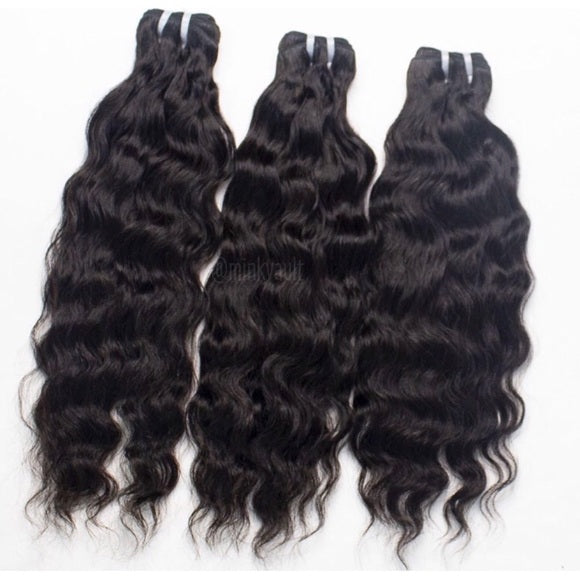 Weft (weave) real virgin human hair - Natural deep wavy - Brazilian origin from Minas Gerais - 1 kg