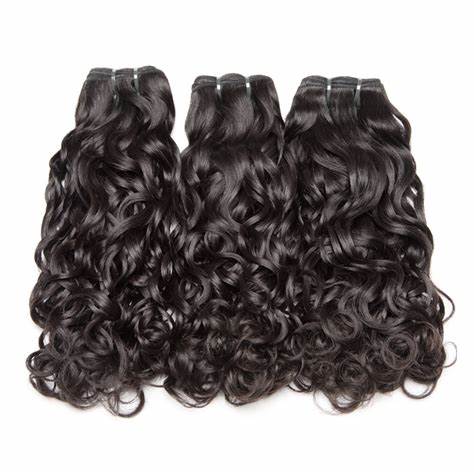 Weft (weave) real virgin human hair - Natural natural curly - Brazilian origin from Rio de Janeiro - 100 g