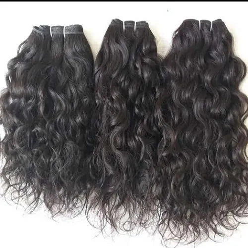 Weft (weave) real virgin human hair - Natural natural curly - Brazilian origin from Rio de Janeiro - 100 g