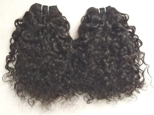 Weft (weave) real virgin human hair - Natural natural curly - Brazilian origin from Rio de Janeiro - 100 g