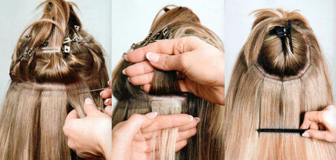 Tape hair extensions /adhesive - Service + hair included