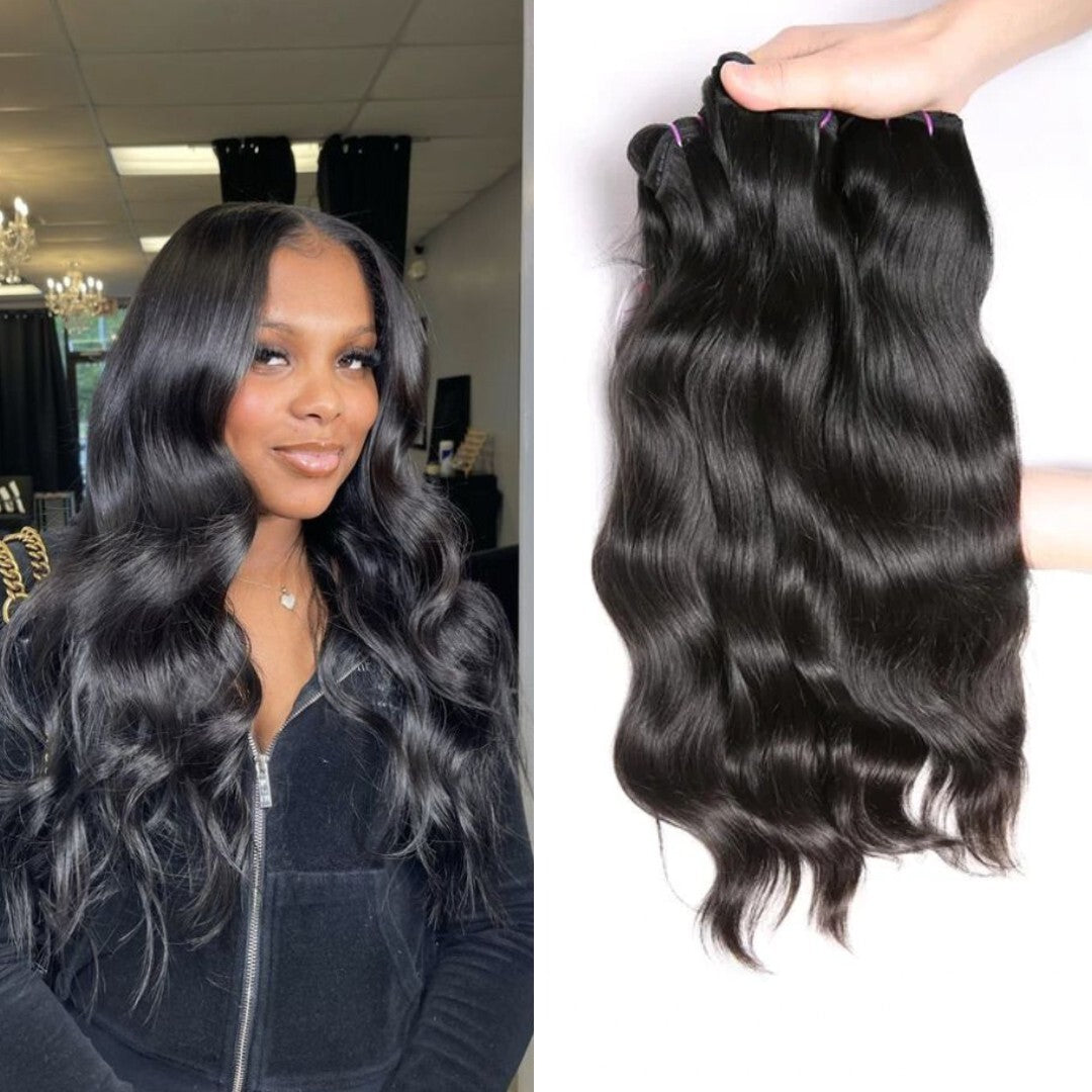 Weft (weave) real Brazilian human hair raw - Sao Paulo Origin - Natural wavy - 100 g