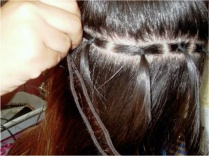 Braidless Brazilian knot weaving weft